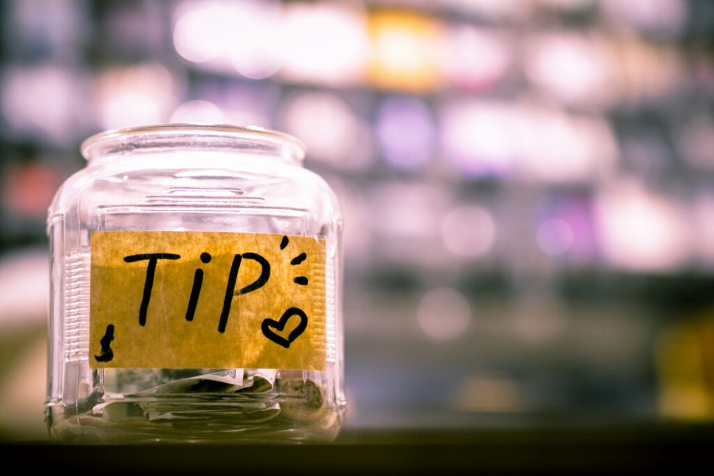 Tip jars are common in the United States, but most restaurants in Korea do not use them.